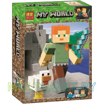Конструктор Bela My World 11167 Алекс с цыплёнком (160 деталей)